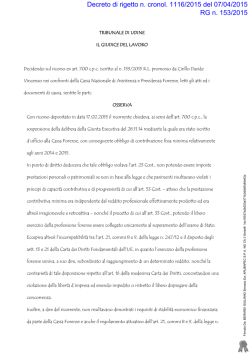 Rigetto ricorso ex art 700 c.p.c