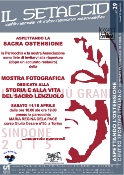 comunicato settimanale n. 29