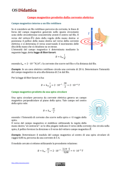 Campo magnetico prodotto dalla corrente elettrica