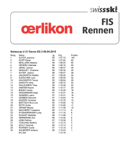Rangliste U21 - Swiss-Ski