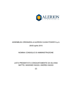ASSEMBLEA ORDINARIA di ALERION CLEAN POWER SpA 29/30