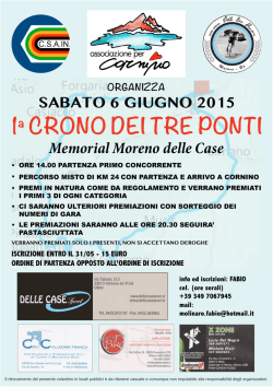 1a CRONO DEI TRE PONTI Memorial Moreno delle