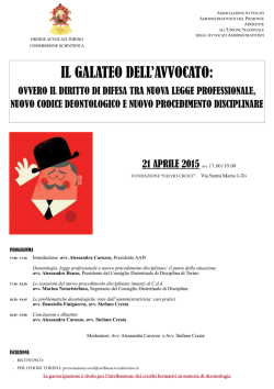 GALATEO AVVOCATO - Consiglio dell`Ordine degli Avvocati di