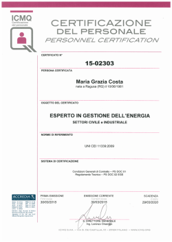 Certificazione UNI CEI 11339:2009