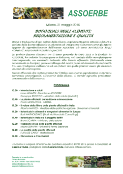 ASSOERBE Convegno a EXPO 2015 Milano 21 maggio