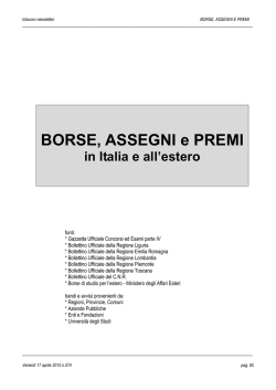 BORSE, ASSEGNI e PREMI - Il Lavoro e l`Istruzione