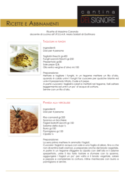 ricette cantina DELSIGNORE