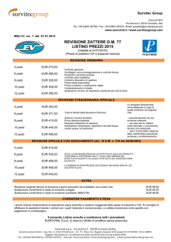 Listino prezzi revisioni zattere conformi D.M 77 2015