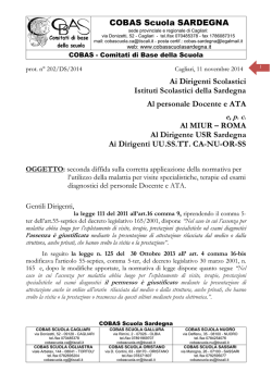 COBAS - seconda diffida DS Sardegna per applicazione malattia