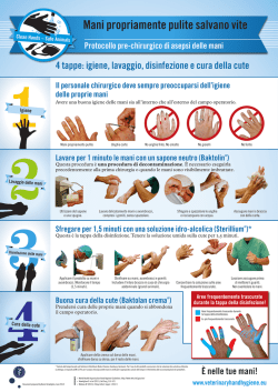 Mani propriamente pulite salvano vite