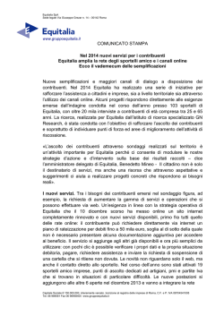 Nel 2014 nuovi servizi per i contribuenti. Equitalia amplia la rete