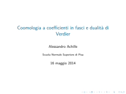 Coomologia a coefficienti in fasci e dualit&agrave; di Verdier