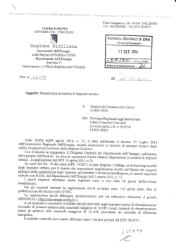 22/09/2014 - Disposizioni in materia di Impianti Termici