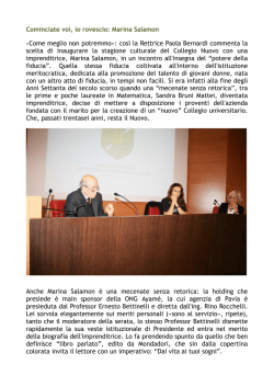 Cominciate voi, io rovescio: Marina Salamon