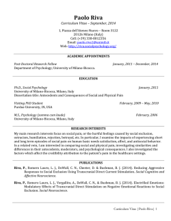 Curriculum Vitae - Paolo Riva