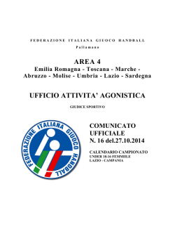Comunicato n. 16 del 27\10\2014