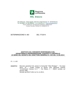 DETERMINAZIONE N. 483 DEL 7/7/2014