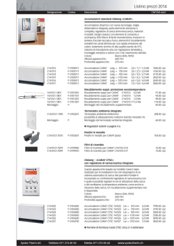 Listino prezzi accumulatori