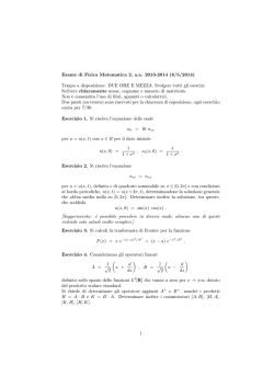 Testo e soluzione - Dipartimento di Matematica