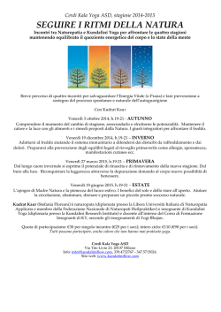 SEGUIRE I RITMI DELLA NATURA