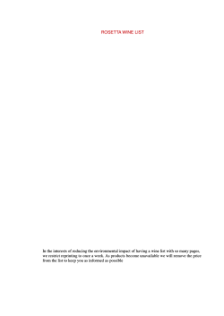 ROSETTA WINE LIST