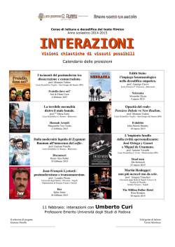 Interazioni - Calendario delle proiezioni - light