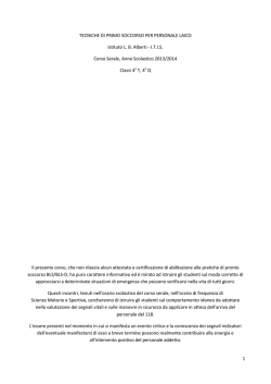 Primo intervento per personale Laico