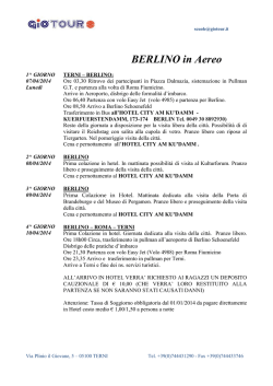 Programma definitivo viaggio di istruzione Berlino