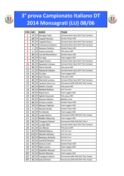 3&deg; prova Campionato Italiano DT 2014 Monsagrati (LU) 08/06