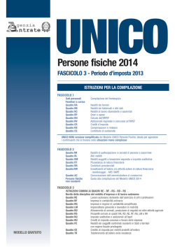 Istruzioni Unico 2014 Fascicolo 3