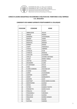 Ammissioni immatricolazioni a.a. 2014