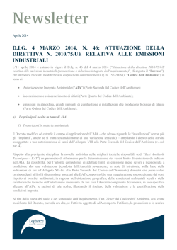 D.LG. 4 MARZO 2014, N. 46: ATTUAZIONE DELLA