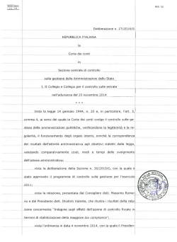 Delibera n. 17/2014/G
