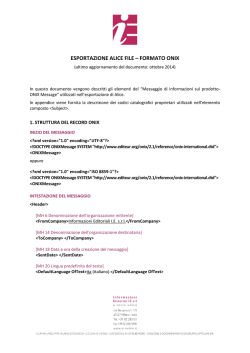 Esportazione Alice file &ndash; Formato ONIX