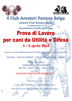 Il Club Amatori Pastore Belga Club Amatori Pastore Belga sezione