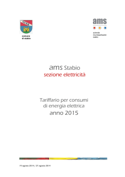 Tariffario per consumi di energia elettrica anno