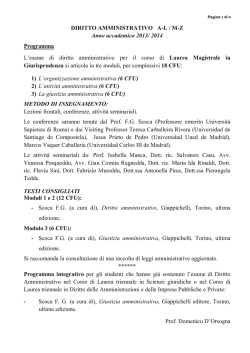 DIRITTO AMMINISTRATIVO A-L / M-Z Anno accademico 2013/ 2014