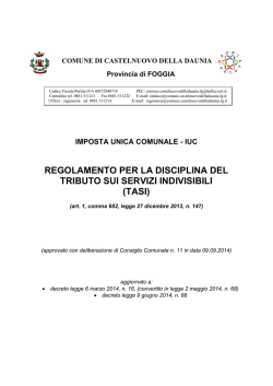 Regolamento IUC - TASI - Comune di Castelnuovo della Daunia
