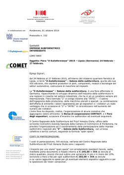 Circolare fiera Z - Lipsia 2015 - Centro regionale della subfornitura