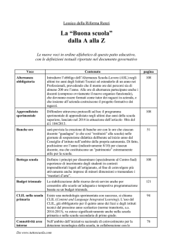 La &ldquo;Buona scuola&rdquo; dalla A alla Z