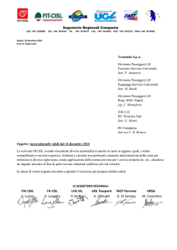 Passeggeri S.U.: turni pdm/pdb IESU Napoli