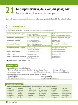 21 Le preposizioni: à, de, avec, en, pour, par