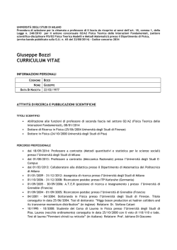 Giuseppe Bozzi CURRICULUM VITAE - Universit&agrave; degli Studi di