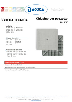 SCHEDA TECNICA Chiusino per pozzetto in PP - Mat-Edil
