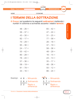 I TERMINI DELLA SOTTRAZIONE
