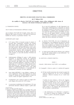 Direttiva di esecuzione 2014/37/UE della Commissione, del