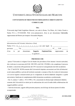 UNIVER RSIT&Agrave; D DEGLI S TUDI G GUGLIEL LMO M MARCON NI