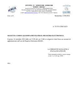 CORSO AGGIORNAMENTO PER IL REGISTRO ELETTRONICO Il