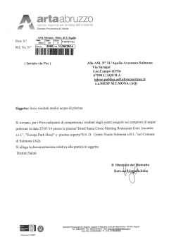 Rapporto di prova acque piscina