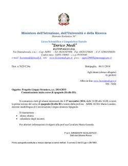 AVVISO - INIZIO CORSO DI SPAGNOLO E CALENDARIO